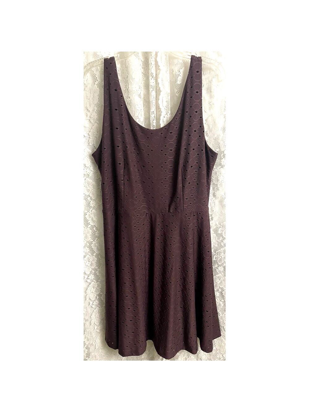 Loft Outlet Women's Large Purple Eyelet Cutout Back Dress